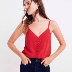 Madewell Scarlet Button-Front Camisole